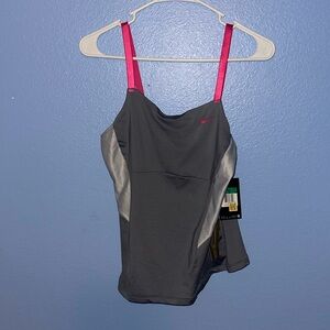 Nike Maria Sharapova Gray Tank Top with Hot Pink Straps